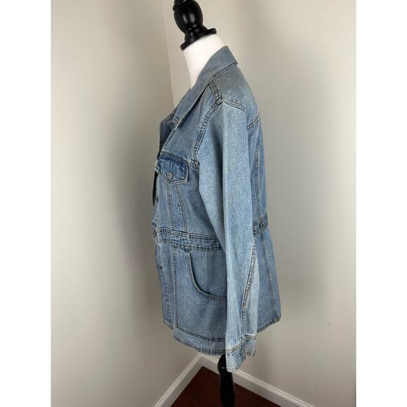 Vintage Levi Strauss SilverTab Long Denim Jacket - Size Medium - Picture 4 of 9